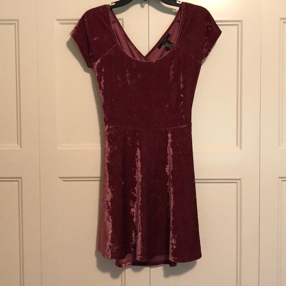 Velvet red mini dress